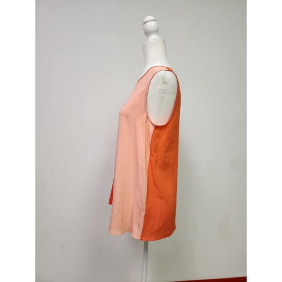 Magaschoni Ny Women's 100% Silk Sleeveless Blouse Coral & Orange Nwt Size 8 - Picture 4 of 9